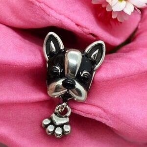 French Bulldog Charm S925 Sterling Silver Bracelet Frenchie Paw Dog Mom Gift